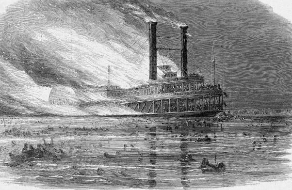 artwork of boat explosion